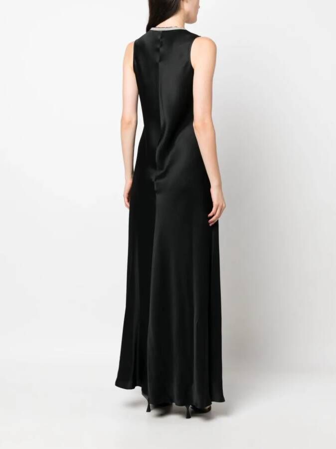 Antonelli Maxi-jurk verfraaid met strass Zwart