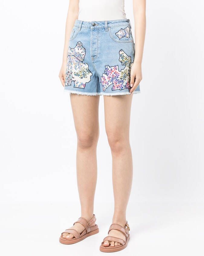 Antonio Marras Shorts met bloemenprint Blauw