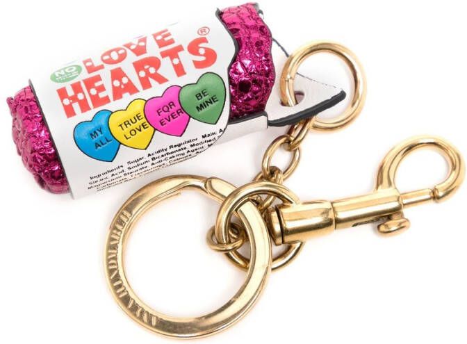 Anya Hindmarch Leren sleutelhanger Wit