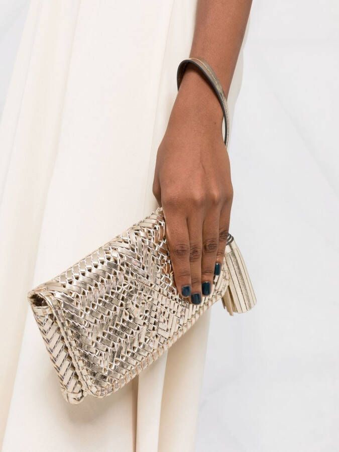Anya Hindmarch Neeson leren clutch Goud
