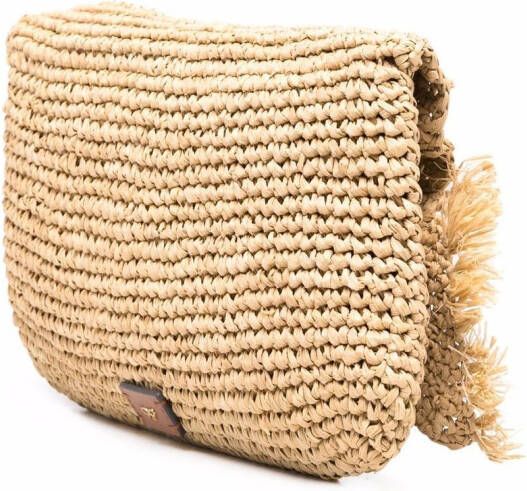 Anya Hindmarch Raffia clutch met strikdetail Beige