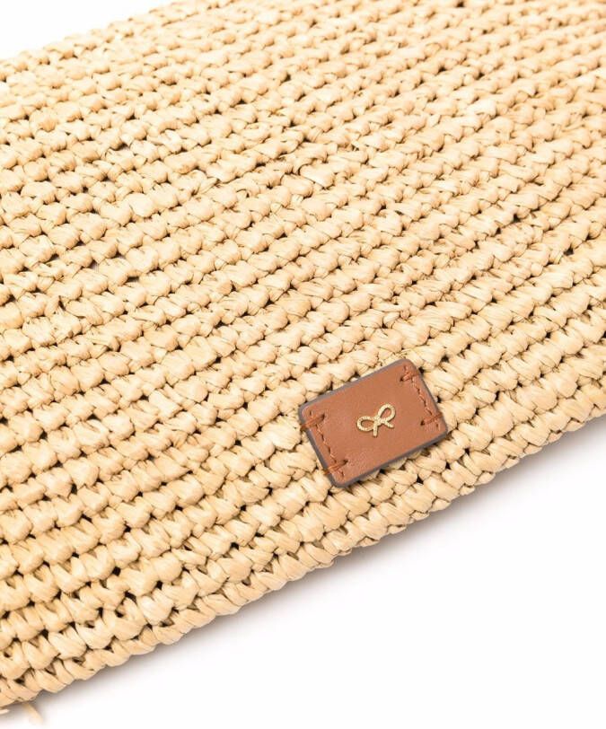 Anya Hindmarch Raffia clutch met strikdetail Beige