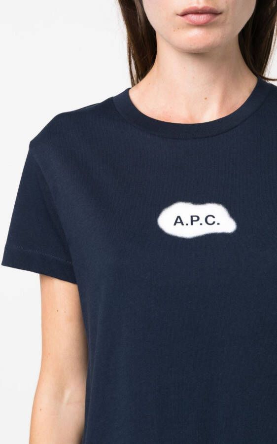 A.P.C. Astoria logo-print T-shirt Blauw