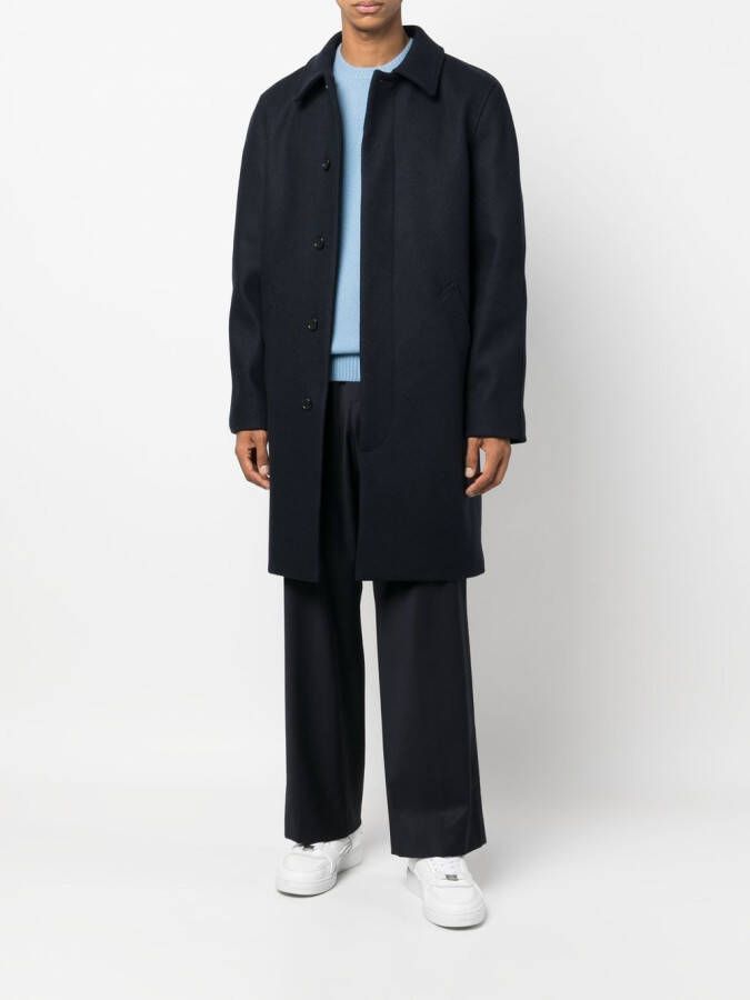 A.P.C. boxy jas met enkele rij knopen Blauw