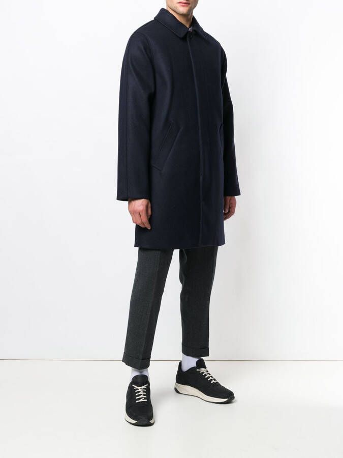 A.P.C. boxy jas met enkele rij knopen Blauw