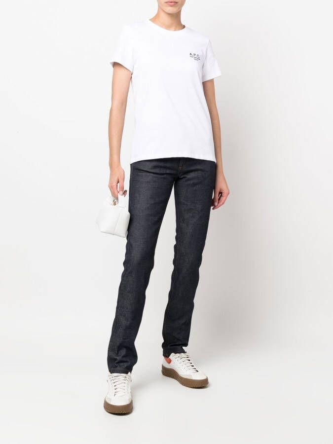 A.P.C. Broek met contrasterend stiksel Blauw