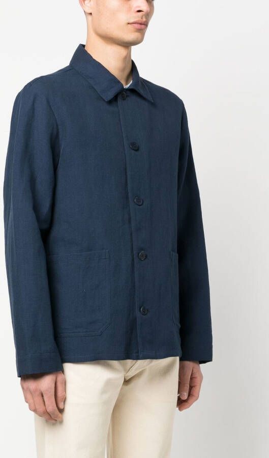 A.P.C. Button-up jack Blauw