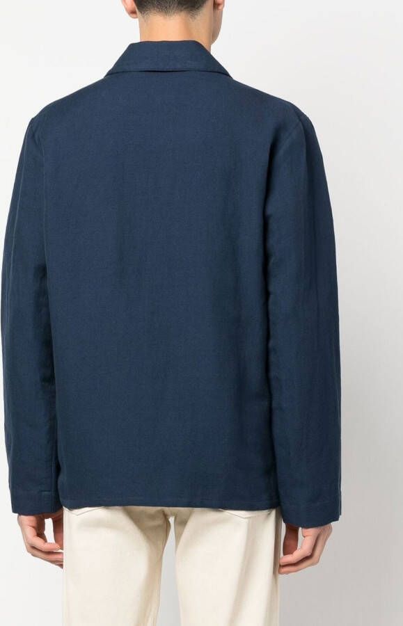 A.P.C. Button-up jack Blauw