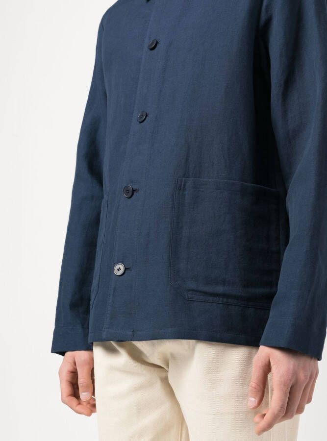 A.P.C. Button-up jack Blauw