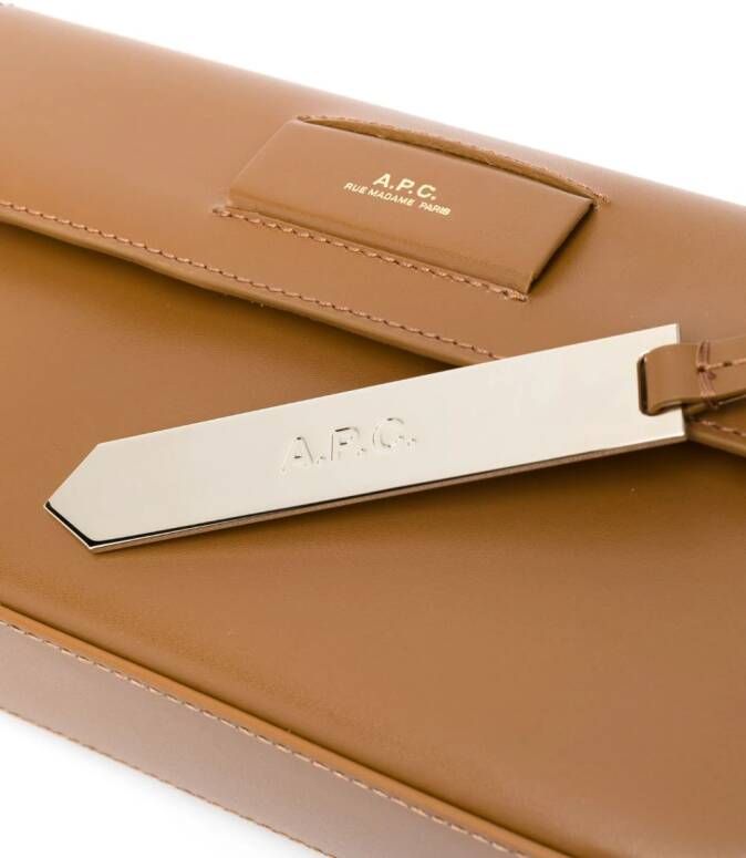 A.P.C. Charlotte leren schoudertas Bruin