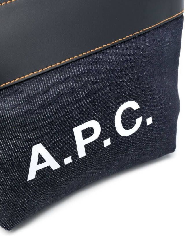 A.P.C. Clutch met logoprint Blauw