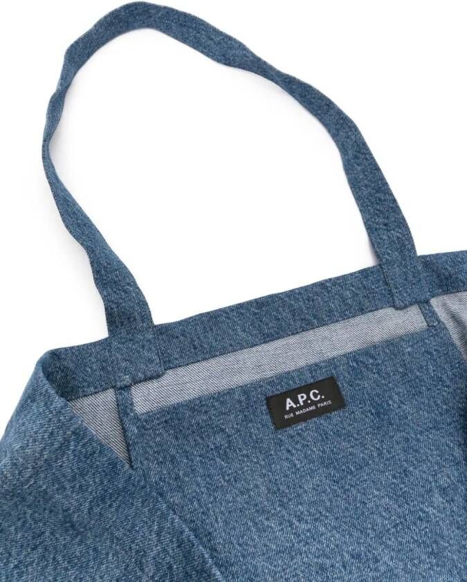 A.P.C. Diane shopper met logoprint Blauw
