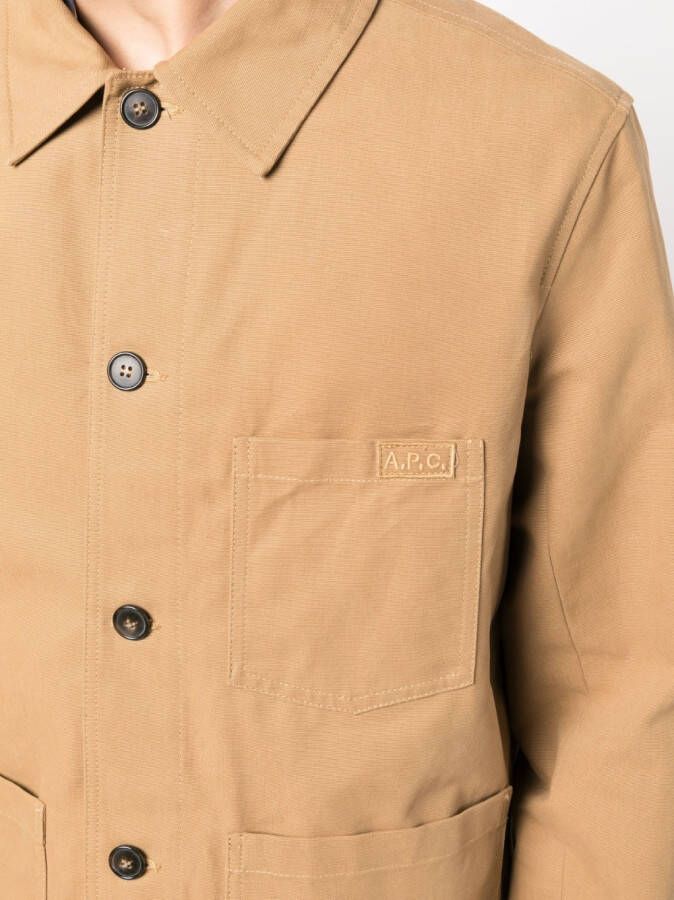 A.P.C. Katoenen shirtjack Bruin