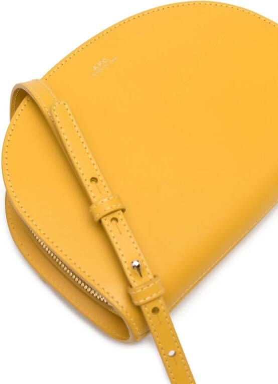 A.P.C. Demi Lune leren crossbodytas Geel