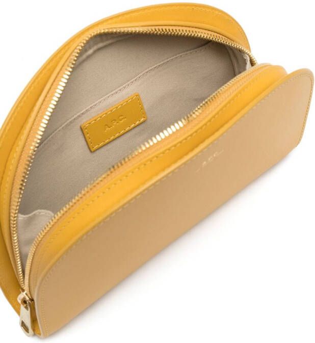 A.P.C. Demi Lune leren crossbodytas Geel