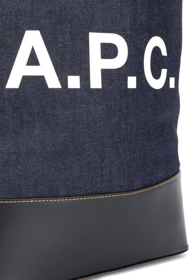 A.P.C. Draagtas met logoprint Blauw