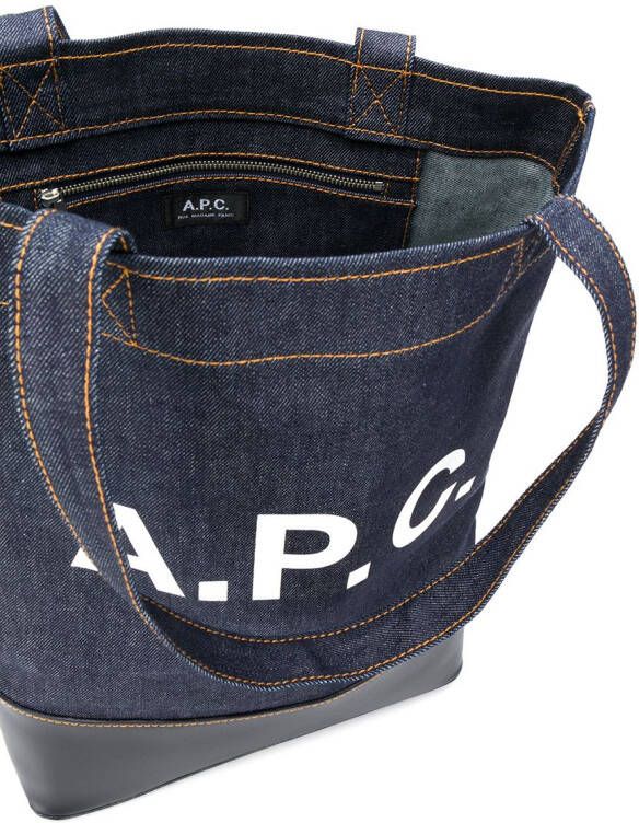 A.P.C. Draagtas met logoprint Blauw