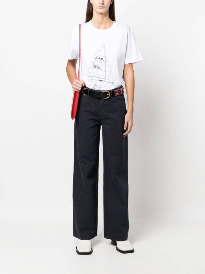 A.P.C. Elizabeth jeans met wijde pijpen Blauw