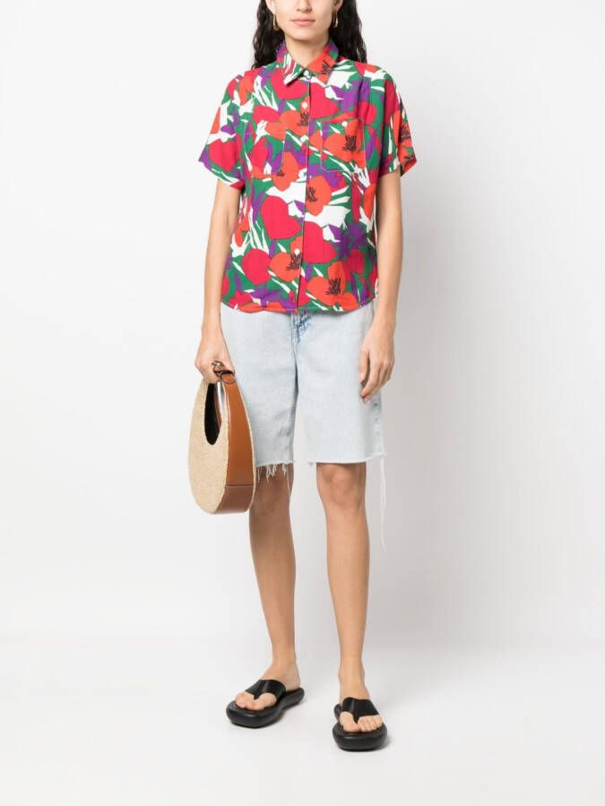 A.P.C. Blouse met bloemenprint Rood