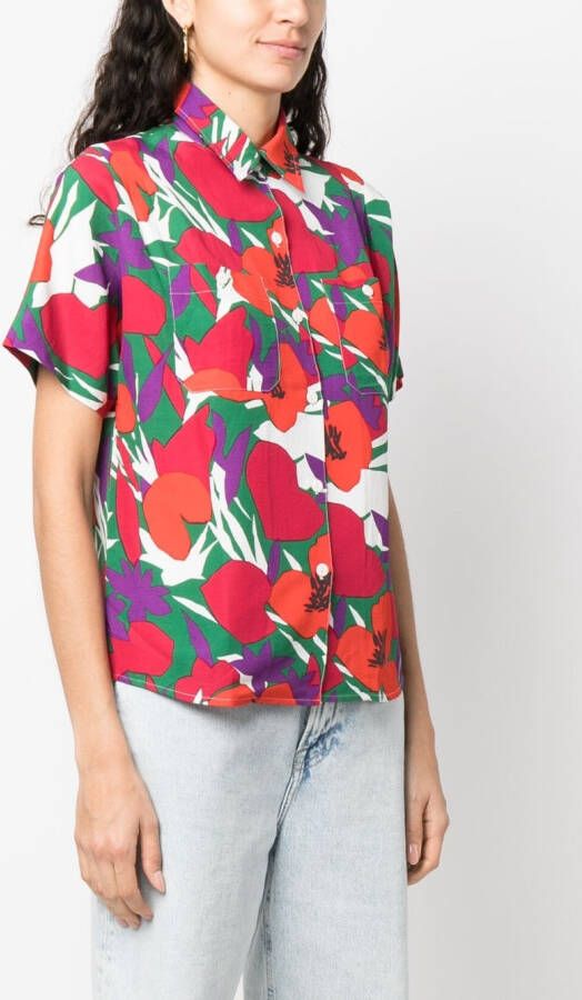 A.P.C. Blouse met bloemenprint Rood