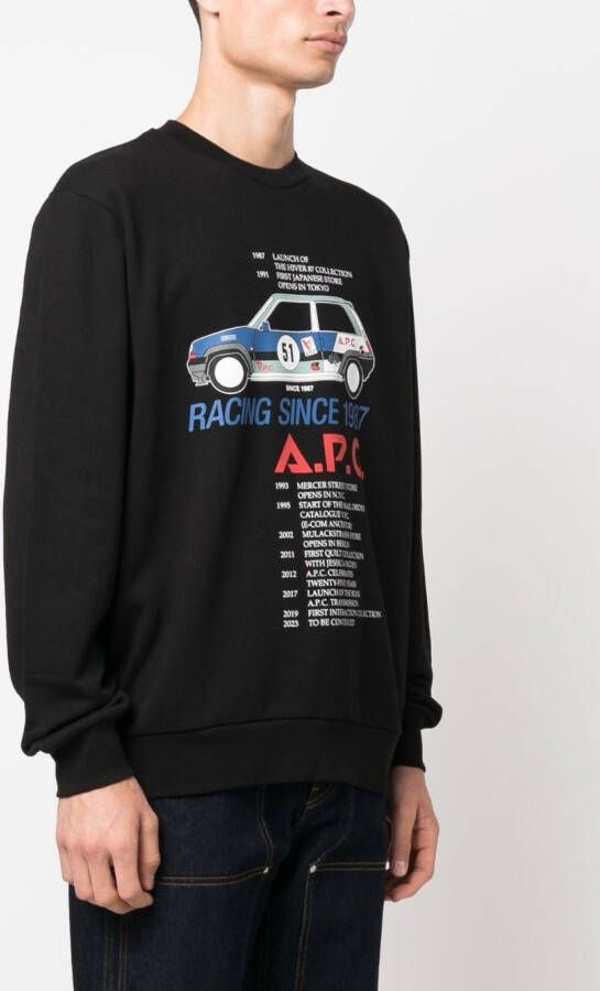 A.P.C. Sweater met print Zwart