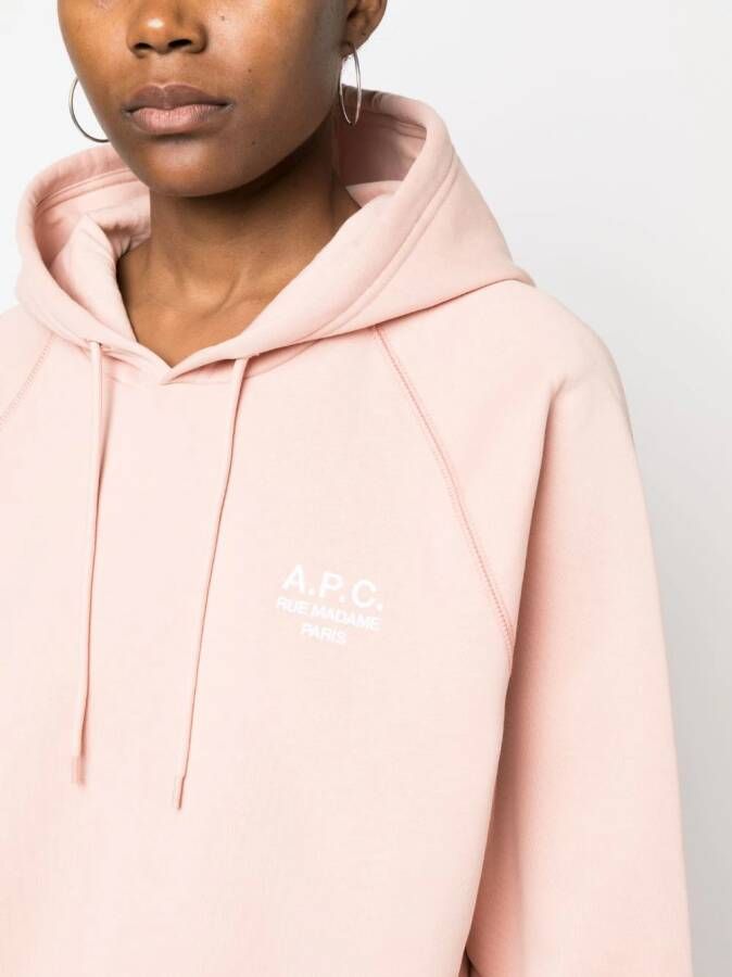 A.P.C. Hoodie met geborduurd logo Roze