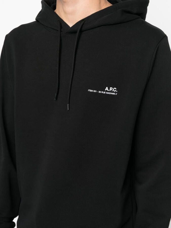 A.P.C. Hoodie met item logoprint Zwart