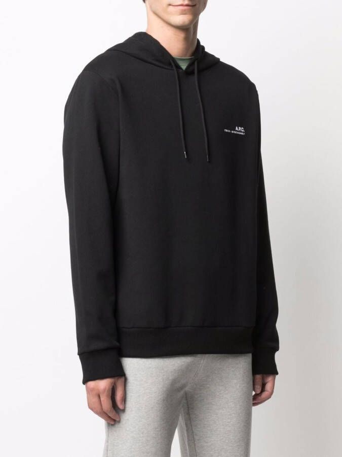 A.P.C. Hoodie met logoprint Zwart