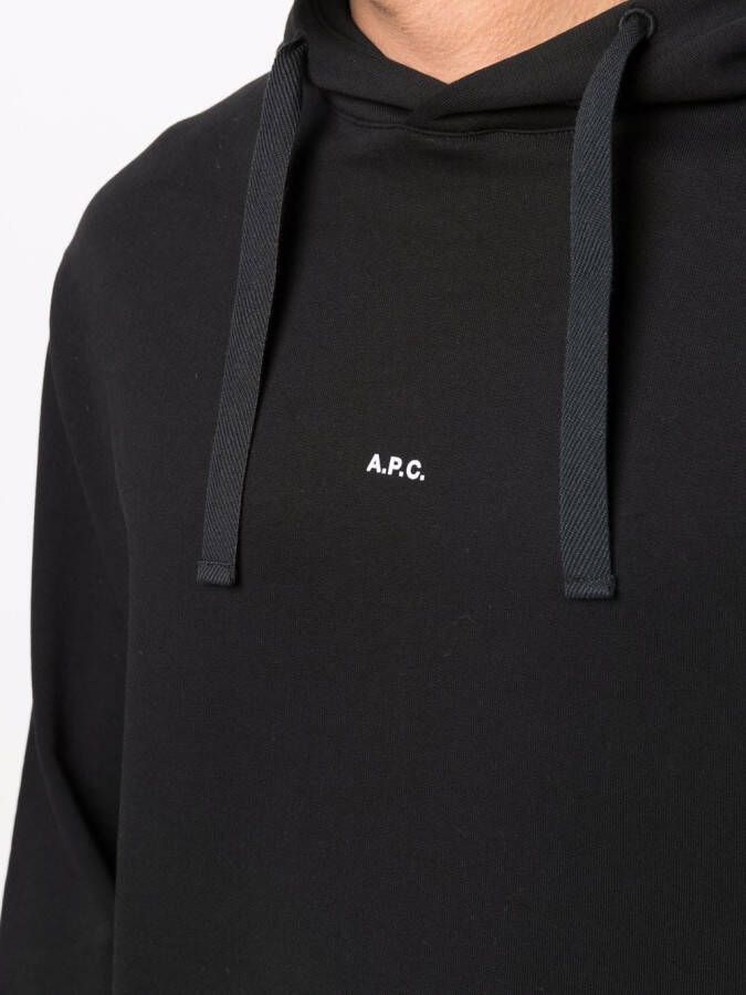 A.P.C. Hoodie met logoprint Zwart
