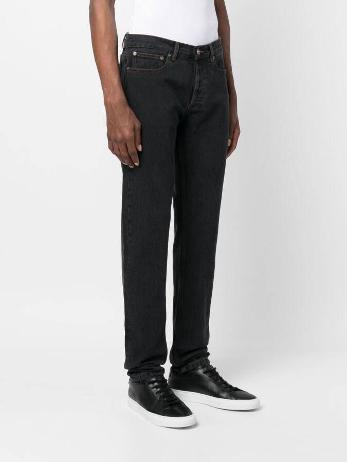 A.P.C. Jeans met contrasterend stiksels Zwart