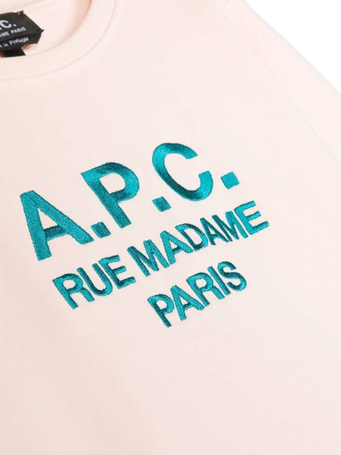 A.P.C. KIDS Sweater met geborduurd logo Roze