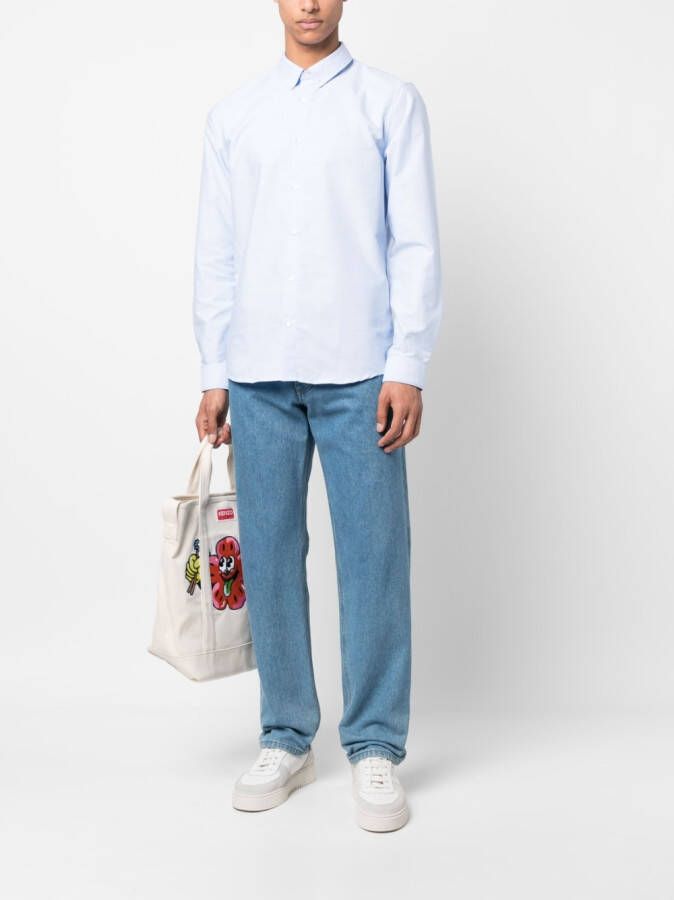 A.P.C. Overhemd met geborduurd logo Blauw