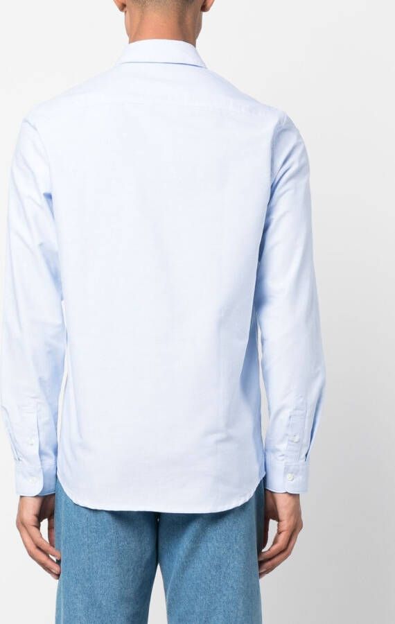 A.P.C. Overhemd met geborduurd logo Blauw
