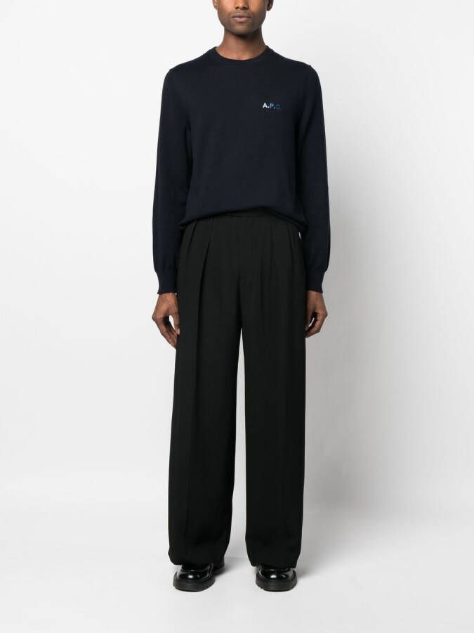 A.P.C. Trui met geborduurd logo Blauw
