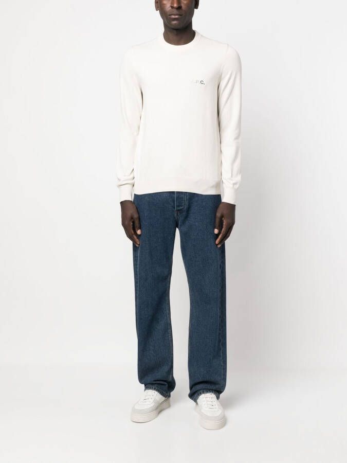 A.P.C. Trui met geborduurd logo Beige