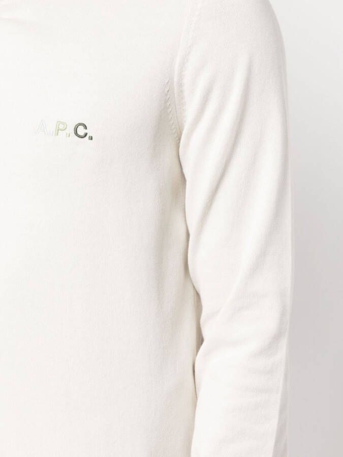 A.P.C. Trui met geborduurd logo Beige