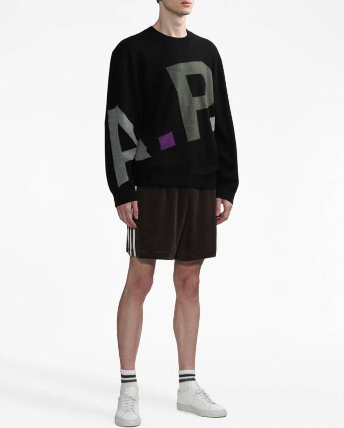 A.P.C. Trui met logopatch Zwart