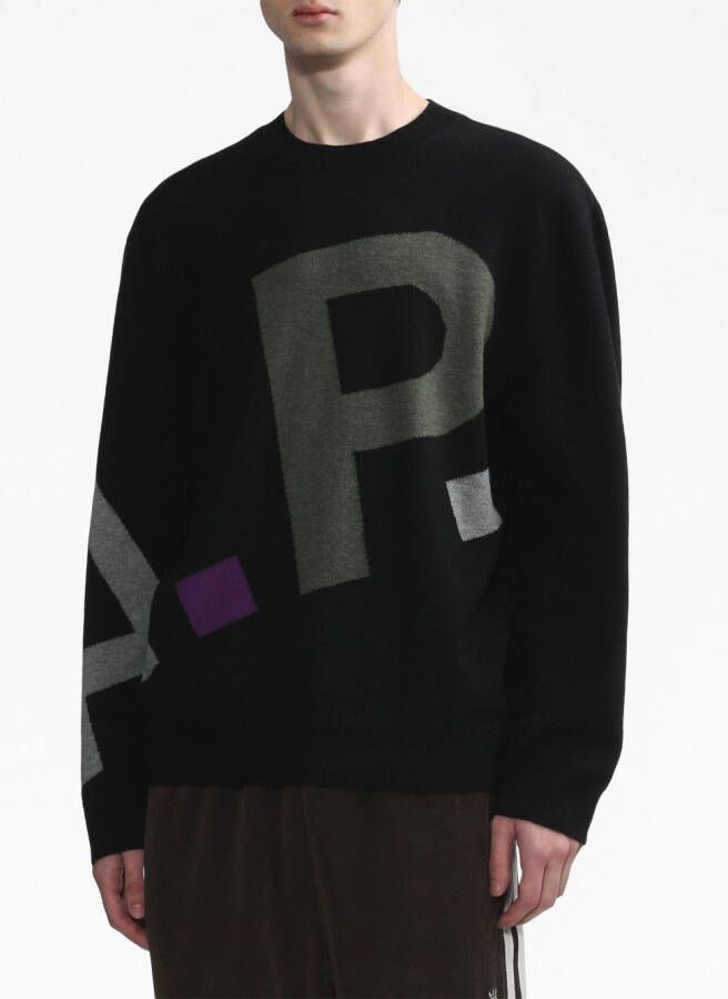 A.P.C. Trui met logopatch Zwart