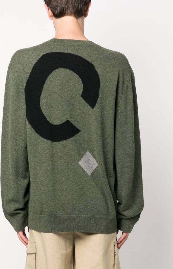 A.P.C. Sweater met intarsia logo Groen