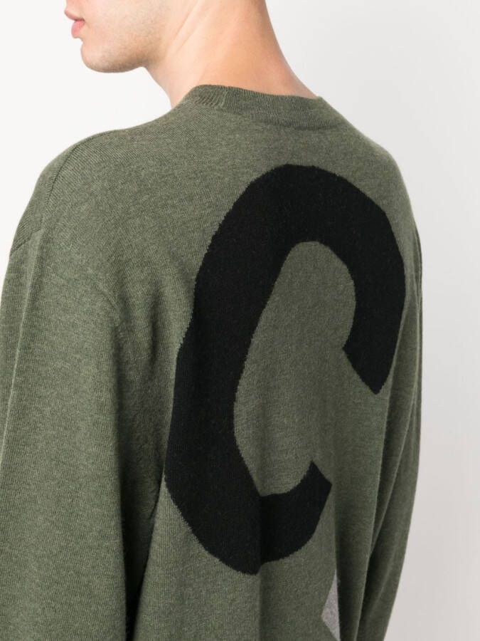 A.P.C. Sweater met intarsia logo Groen