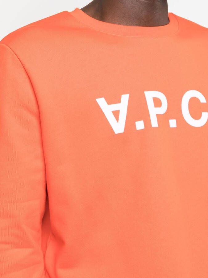 A.P.C. Sweater met logoprint Oranje