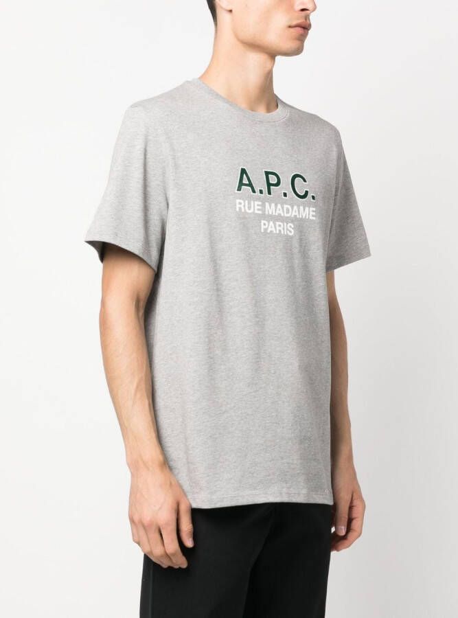 A.P.C. T-shirt met logoprint Grijs