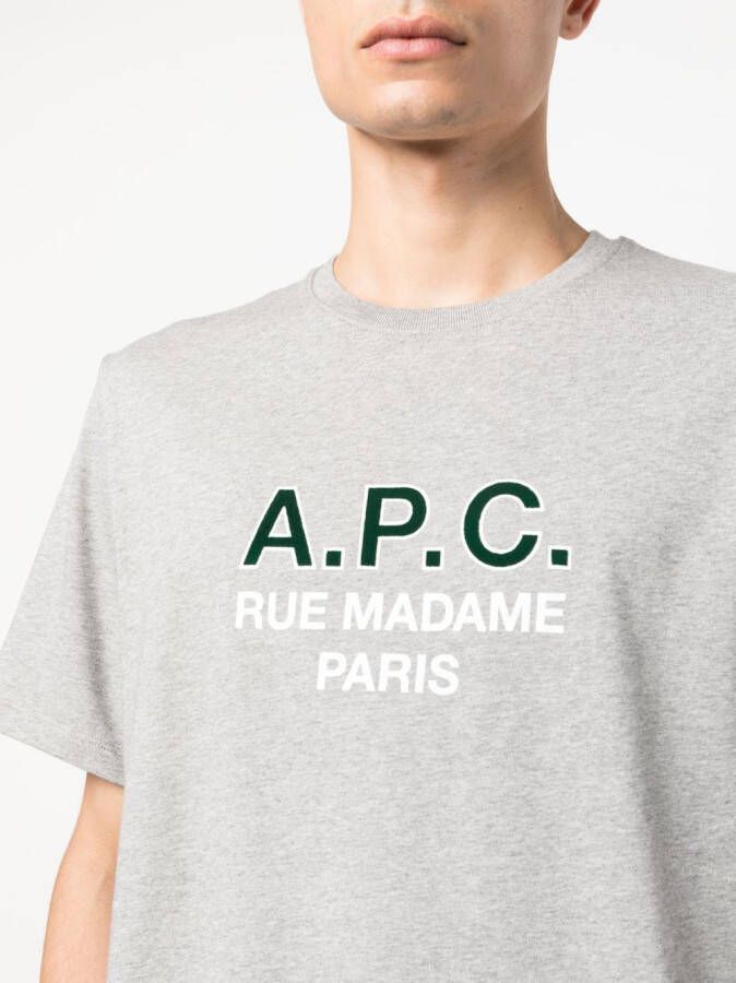 A.P.C. T-shirt met logoprint Grijs