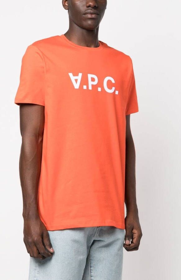 A.P.C. T-shirt met logoprint Oranje
