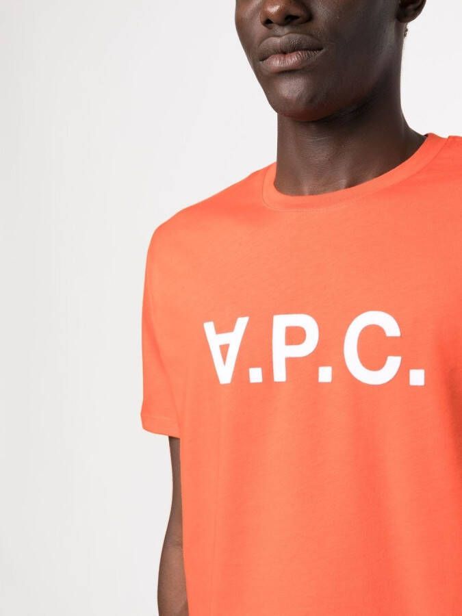 A.P.C. T-shirt met logoprint Oranje