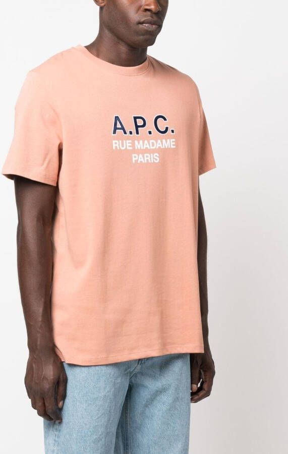 A.P.C. T-shirt met logoprint Oranje