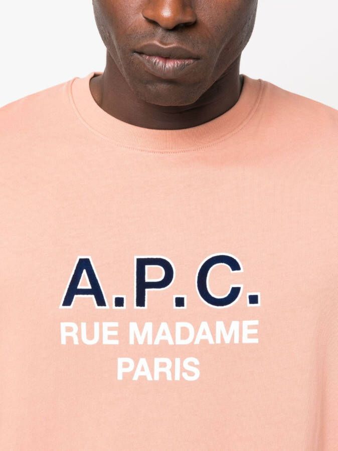 A.P.C. T-shirt met logoprint Oranje