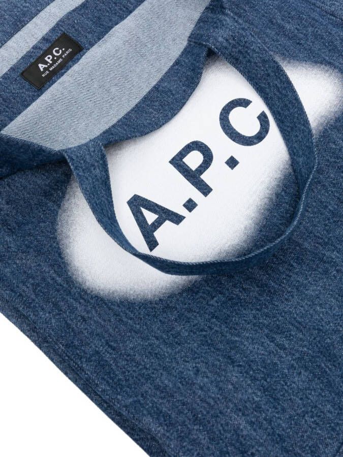 A.P.C. Shopper met logoprint Blauw