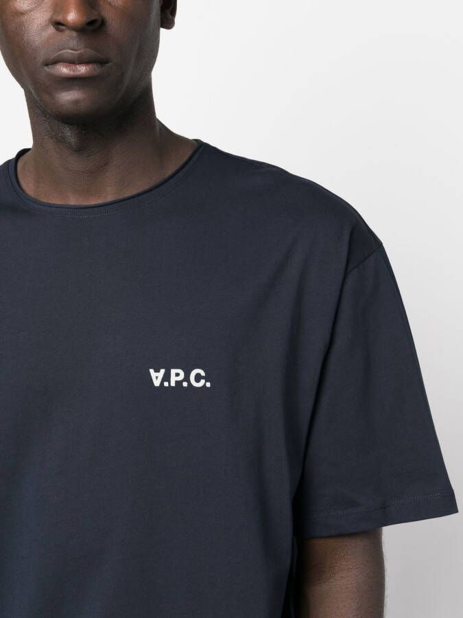 A.P.C. T-shirt met logoprint Blauw