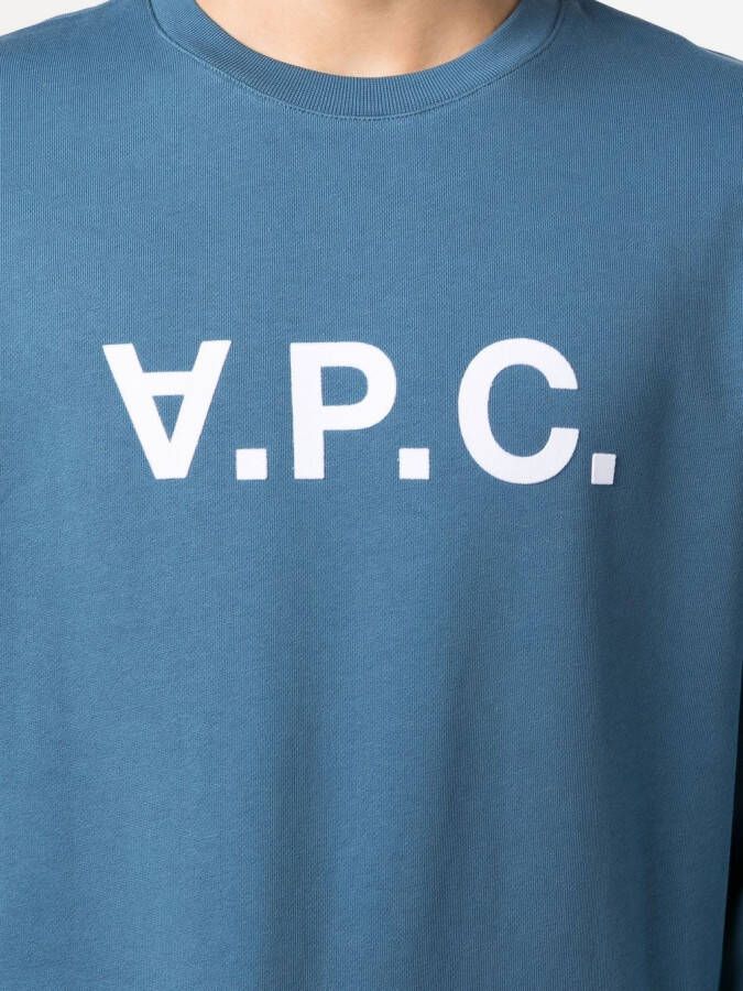 A.P.C. Sweater met logoprint Blauw